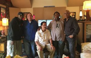 Larry working on the track "Brazilica" for Alexandra Jackson's 'Legacy & Alchemy' release, with Darryl Jones and Vince Wilburn Jr. (2017)