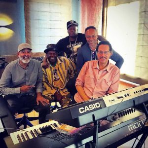 Larry working on new music for Howard Johnson, with Ray Parker Jr. and Leon Sylvers (2018).